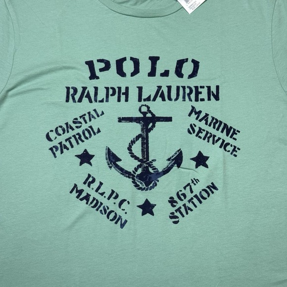 Polo Ralph Lauren Shirt Mens L Coastal Patrol Celadon Nautical Sea Ocean NEW - Picture 2 of 6
